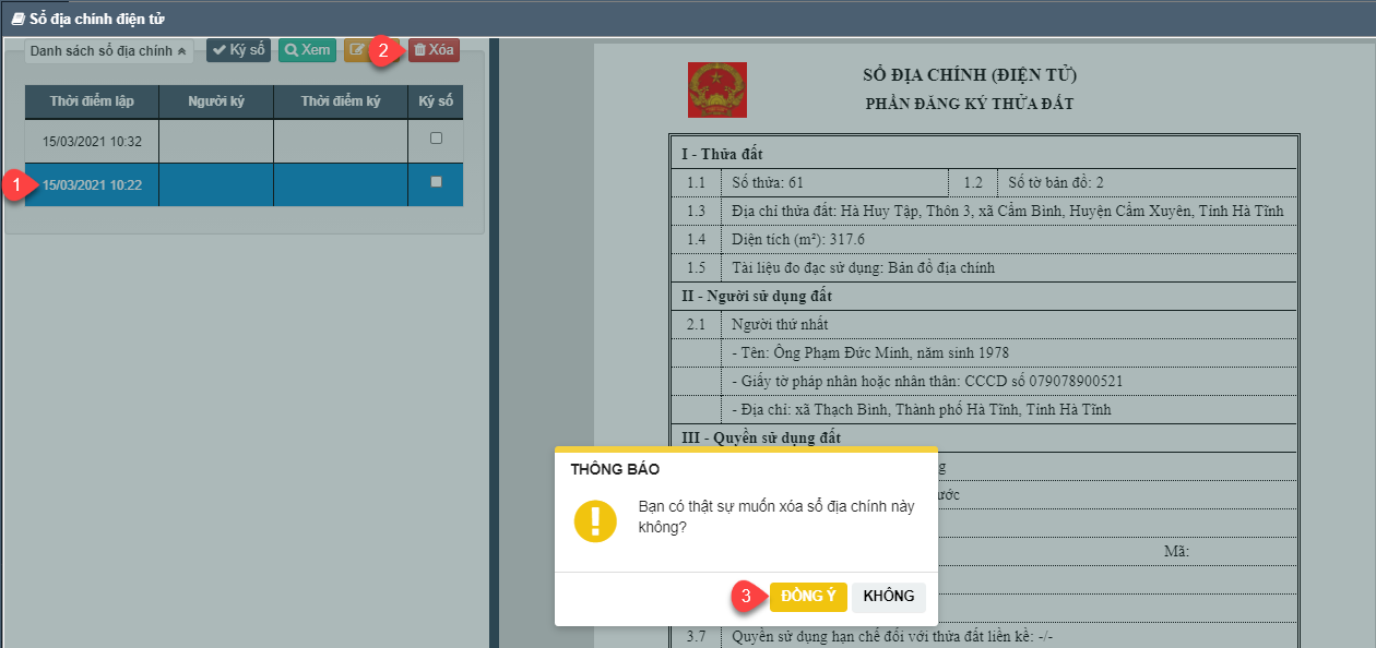Xóa sổ địa chính Xóa sổ địa chính