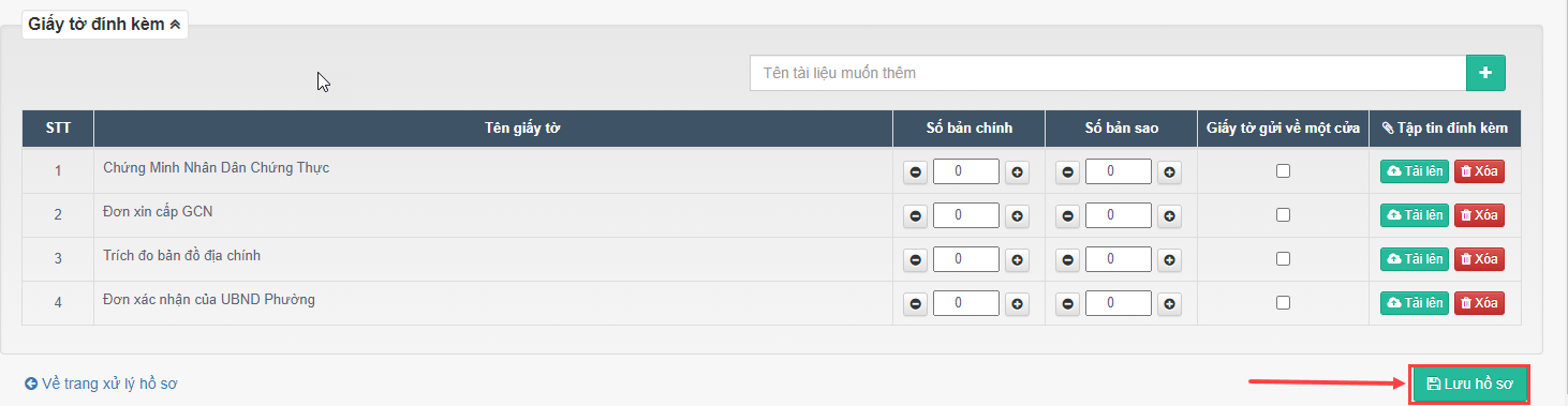 Lưu hồ sơ