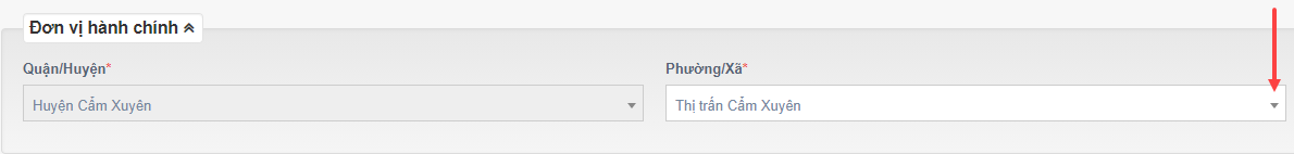 Chọn đơn vị hành chính
